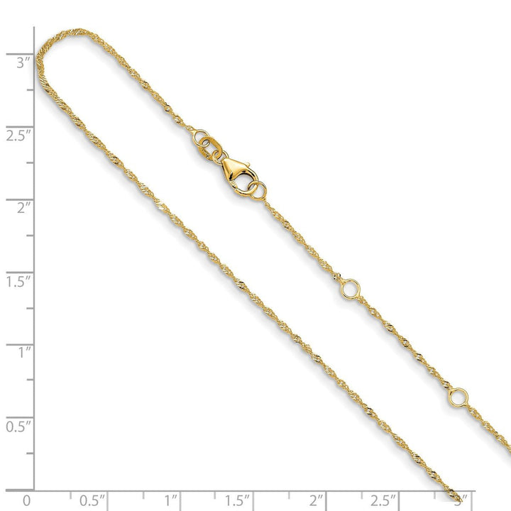 Gold 1.25mm Singapore Chain, 16" - Chain - Design Jewellers Edmonton
