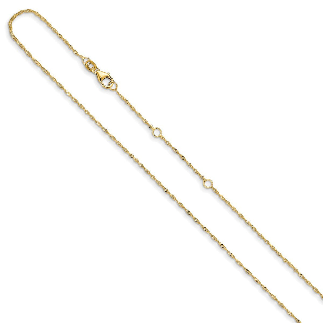 Gold 1.25mm Singapore Chain, 16