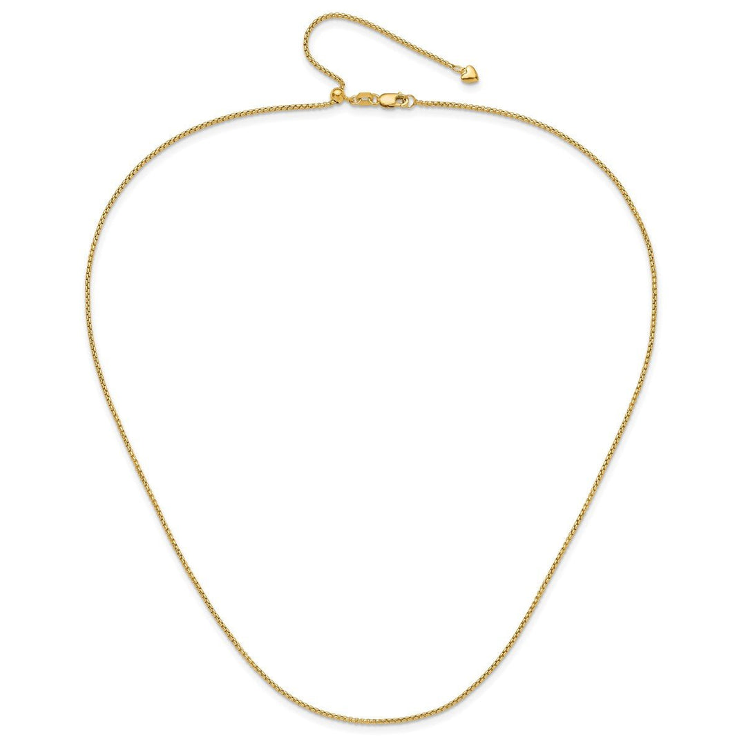 Gold 1.35mm Box Chain, 22