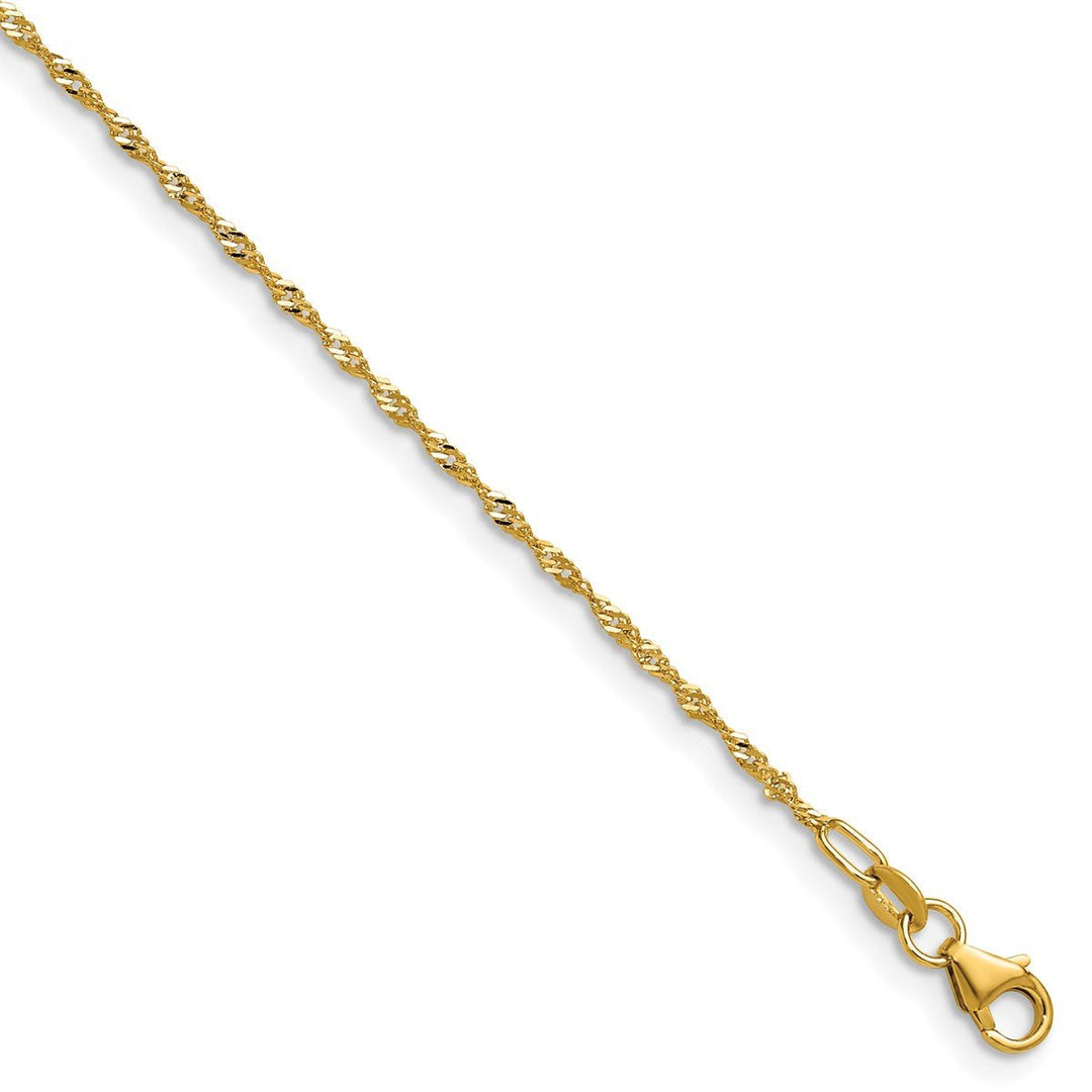 Gold 1.35mm Singapore Chain, 16"