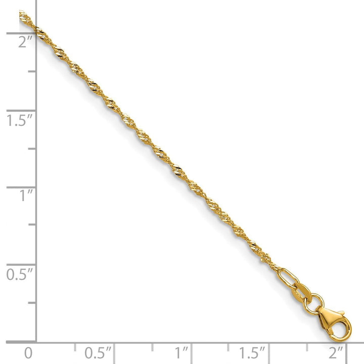 Gold 1.35mm Singapore Chain, 16" - Chain - Design Jewellers Edmonton