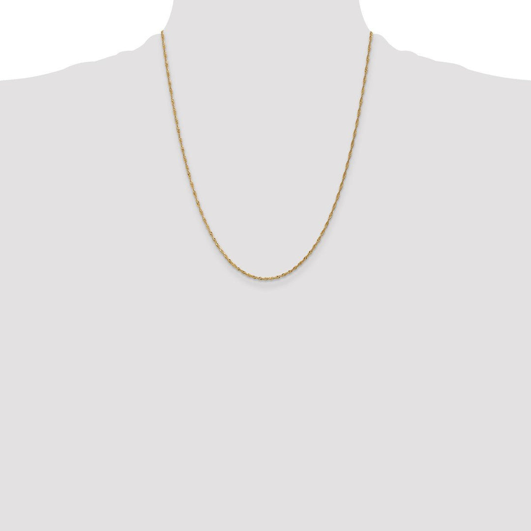 Gold 1.3mm Singapore Chain, 22
