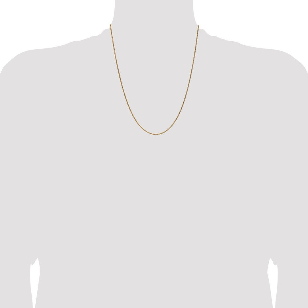 Gold 1.65mm Spiga (Wheat) Chain, 22
