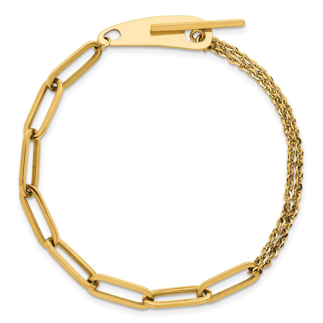 Gold 1.9mm Paperclip Bracelet, 7.5
