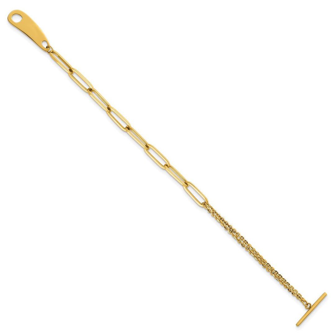 Gold 1.9mm Paperclip Bracelet, 7.5
