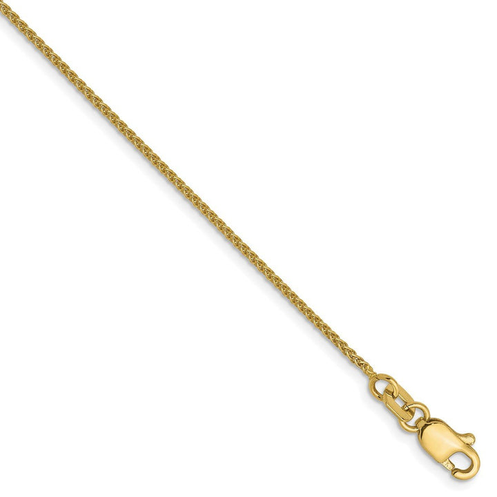 Gold 1mm Spiga (Wheat) Anklet, 9" - Anklet - Design Jewellers Edmonton