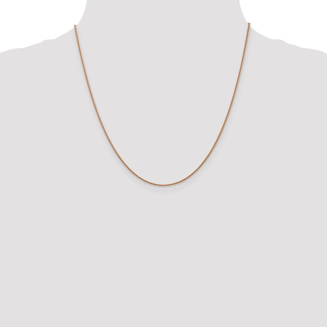 Gold 1mm Spiga (Wheat) Chain, 20