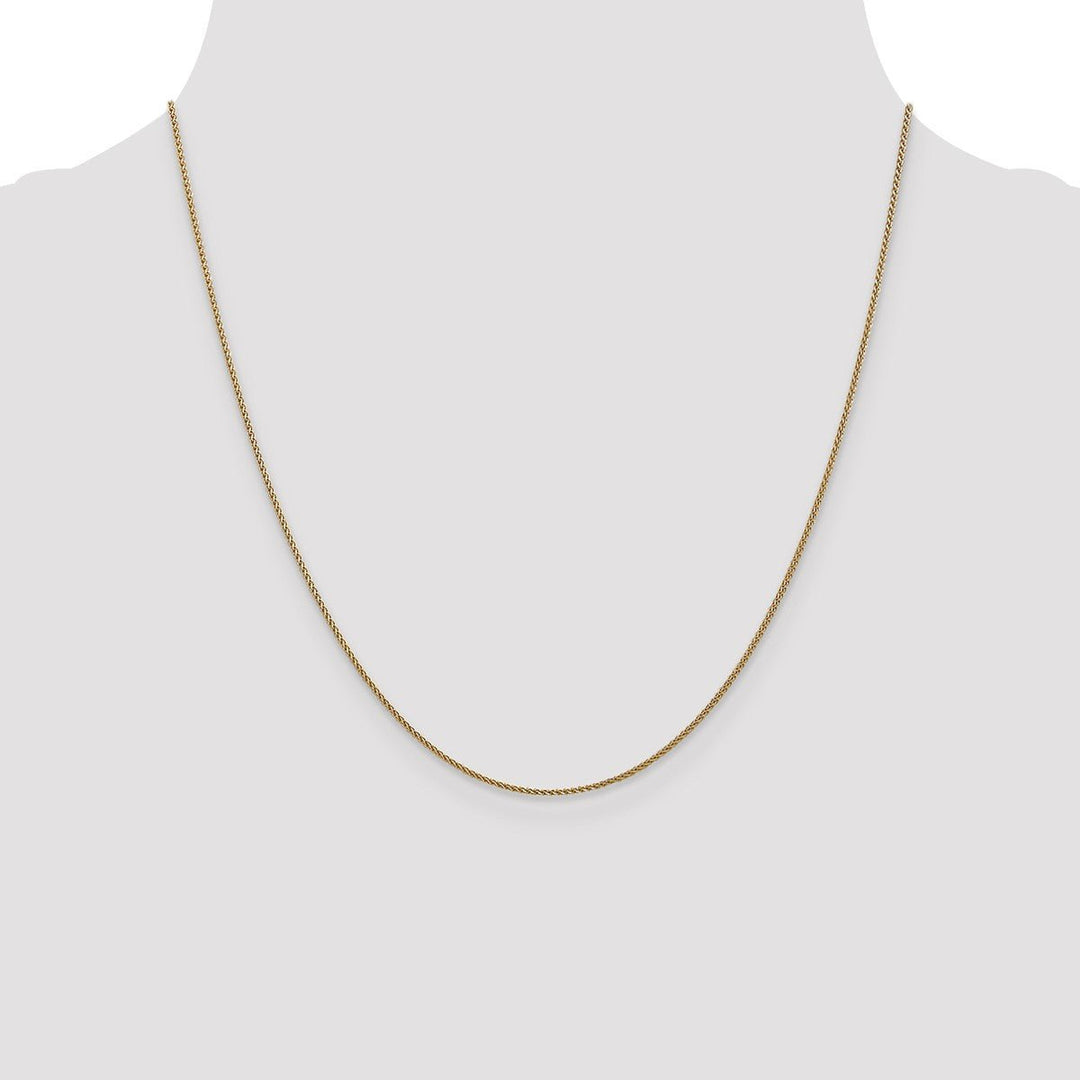 Gold 1mm Spiga (Wheat) Chain, 20
