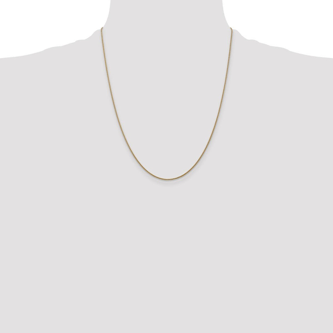 Gold 1mm Spiga (Wheat) Chain, 22