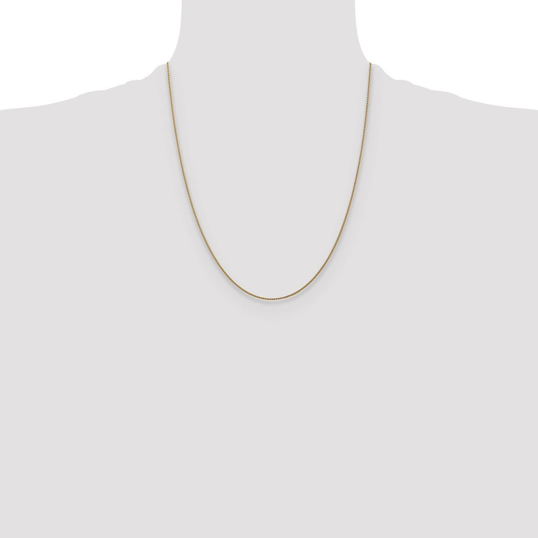 Gold 1mm Spiga (Wheat) Chain, 22
