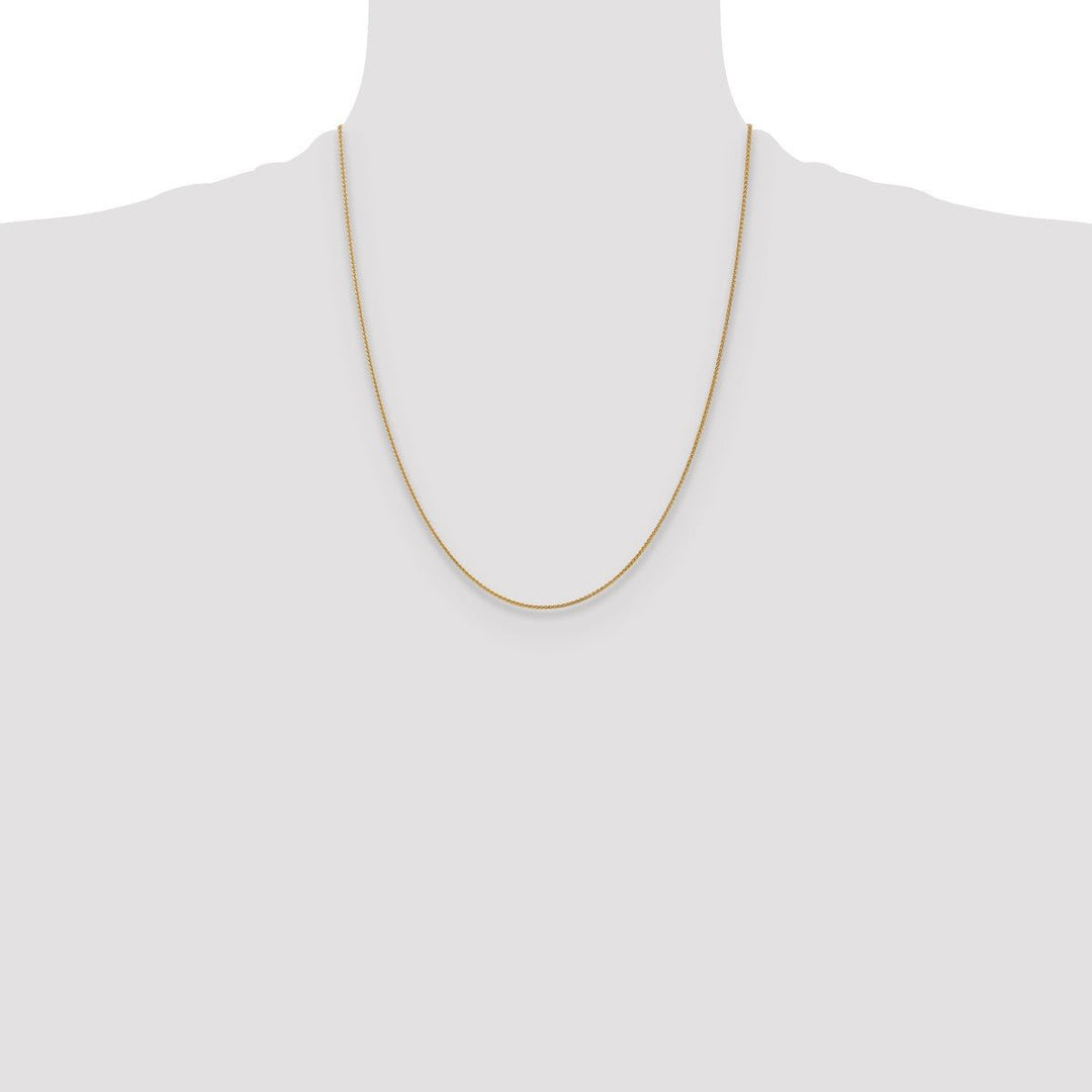 Gold 1mm Spiga (Wheat) Chain, 22