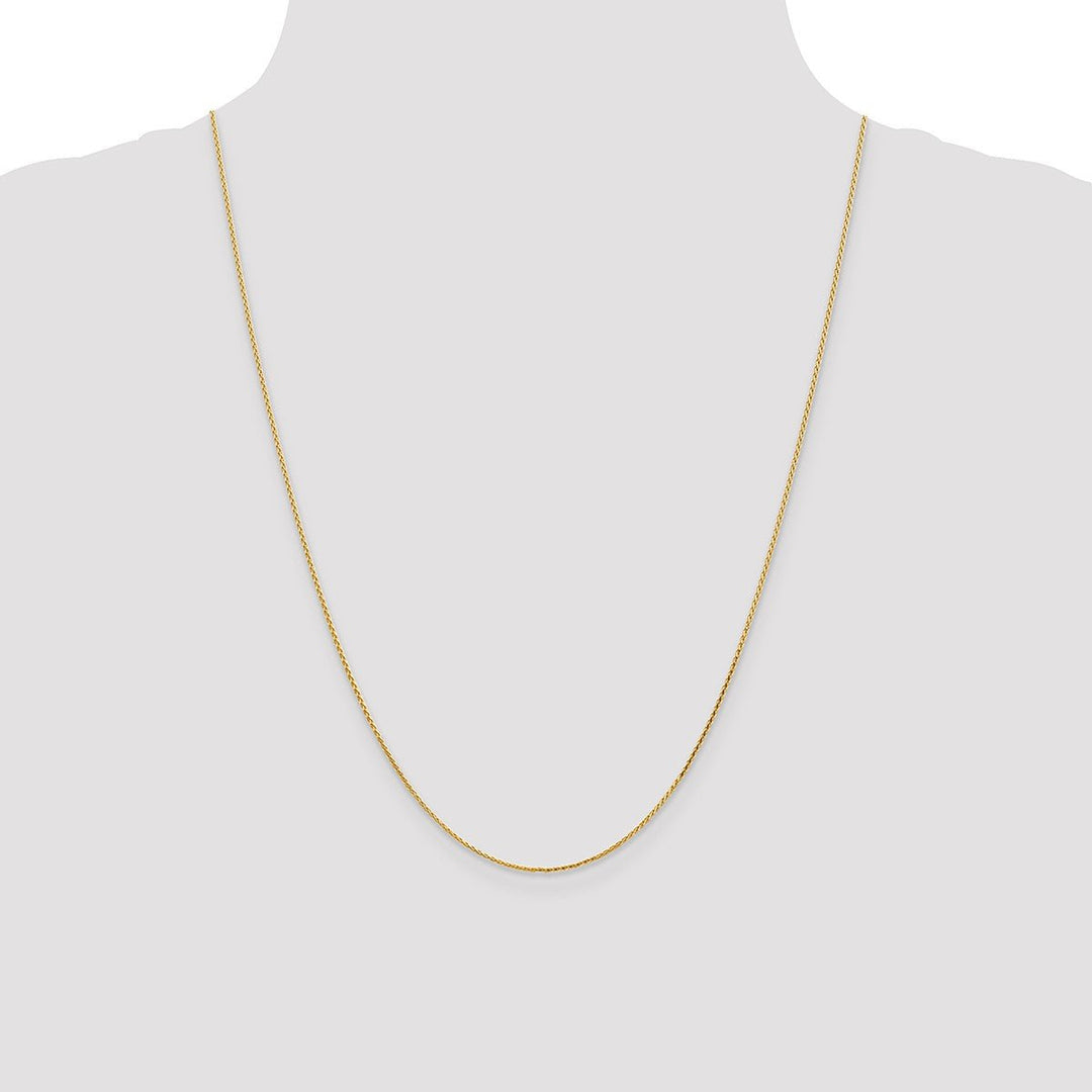 Gold 1mm Spiga (Wheat) Chain, 24