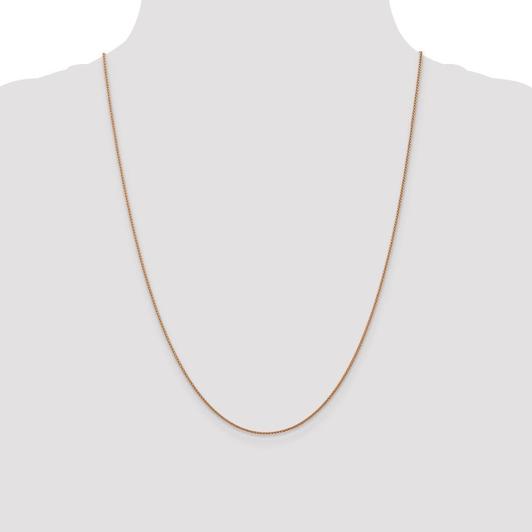 Gold 1mm Spiga (Wheat) Chain, 24