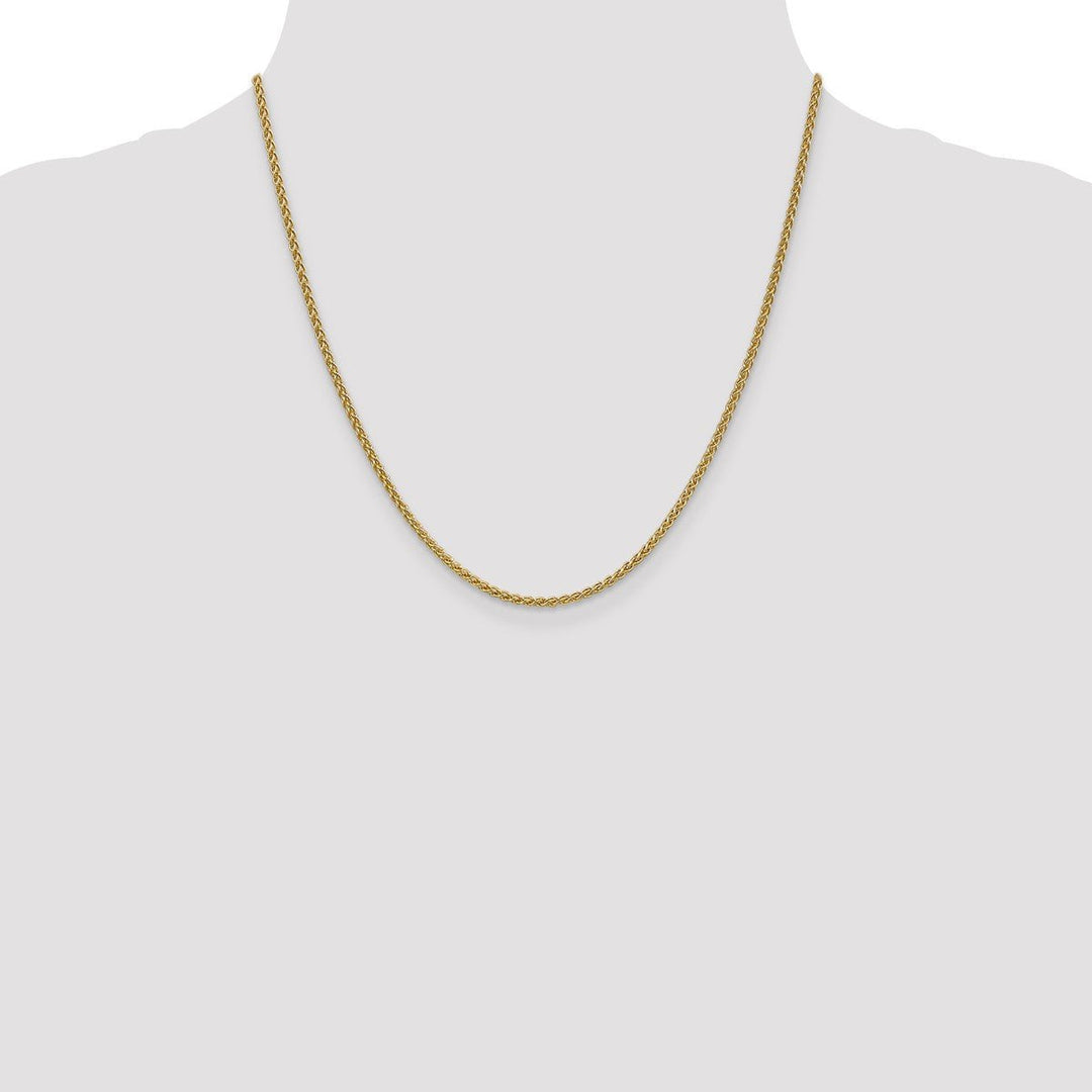 Gold 2.1mm Spiga (Wheat) Chain, 20