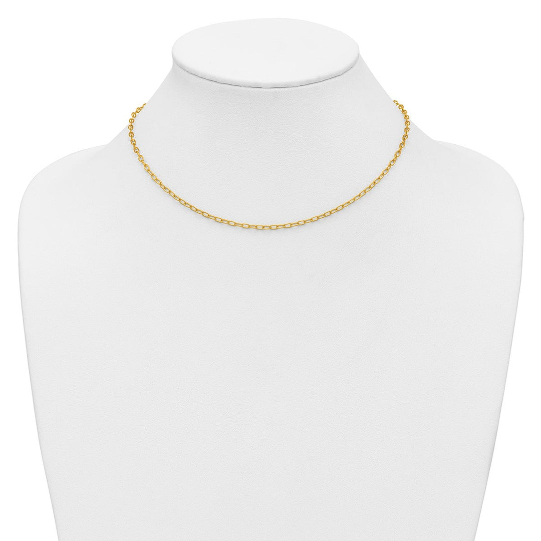 Gold 2.45mm Cable Necklace, 16
