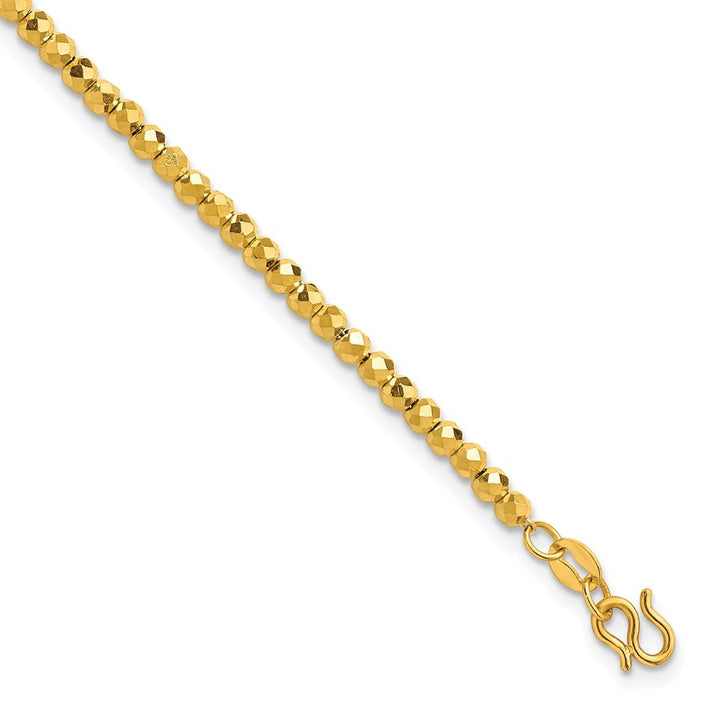 Gold 2.5mm Ball (Beaded) Bracelet, 7.5" - Bracelet - Design Jewellers Edmonton