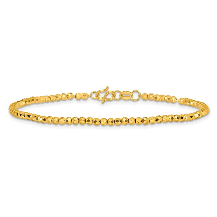 Gold 2.5mm Ball (Beaded) Bracelet, 7.5" - Bracelet - Design Jewellers Edmonton