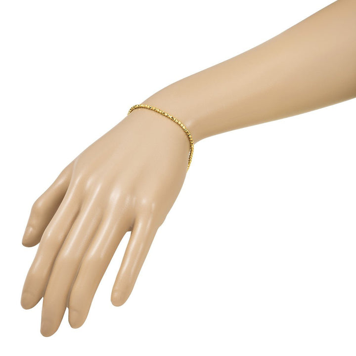 Gold 2.5mm Ball (Beaded) Bracelet, 7.5" - Bracelet - Design Jewellers Edmonton