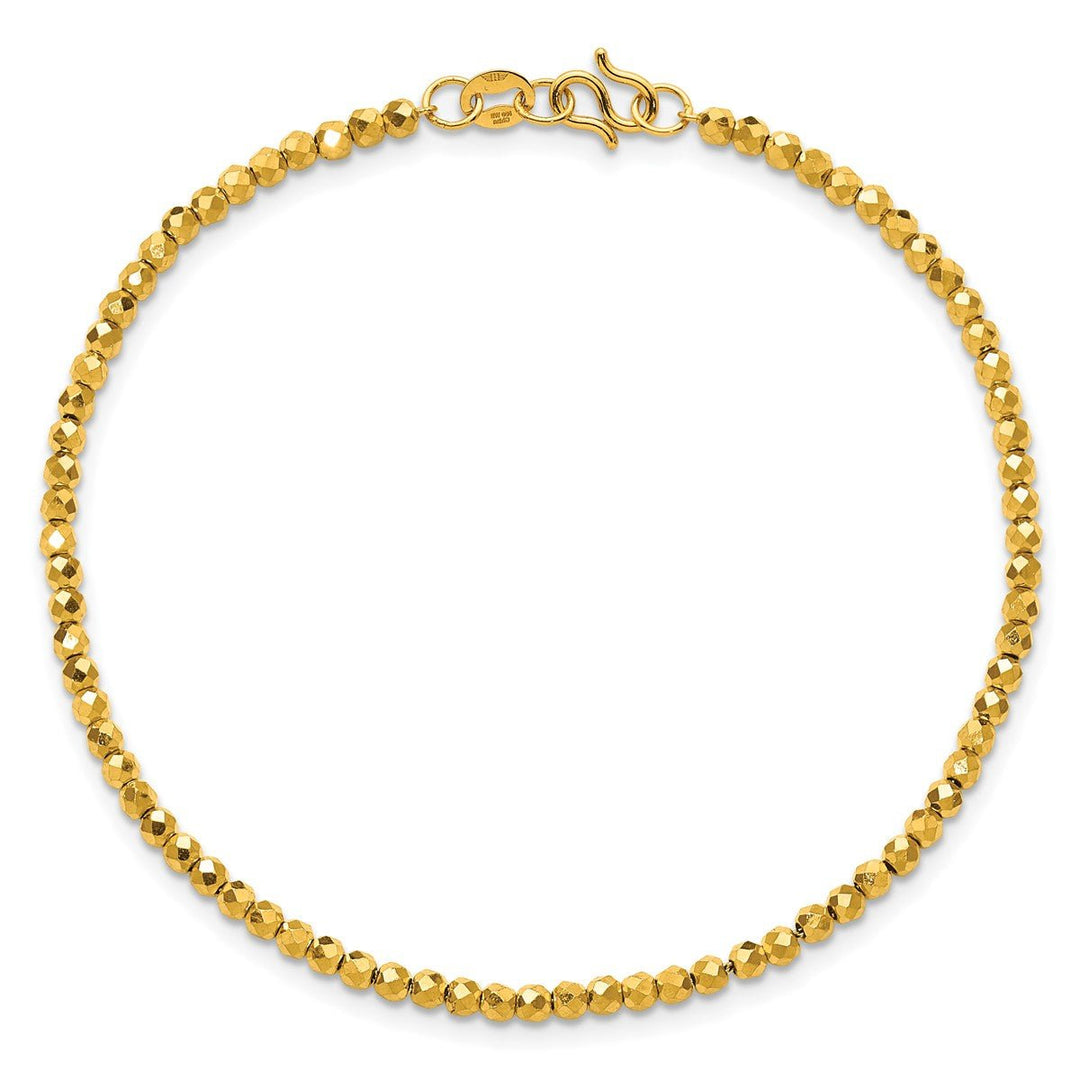 Gold 2.5mm Ball (Beaded) Bracelet, 7.5