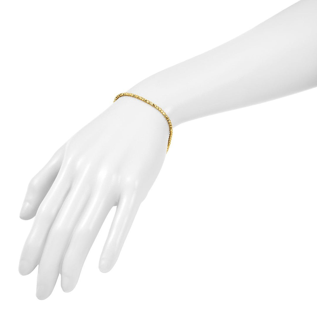 Gold 2.5mm Ball (Beaded) Bracelet, 7.5