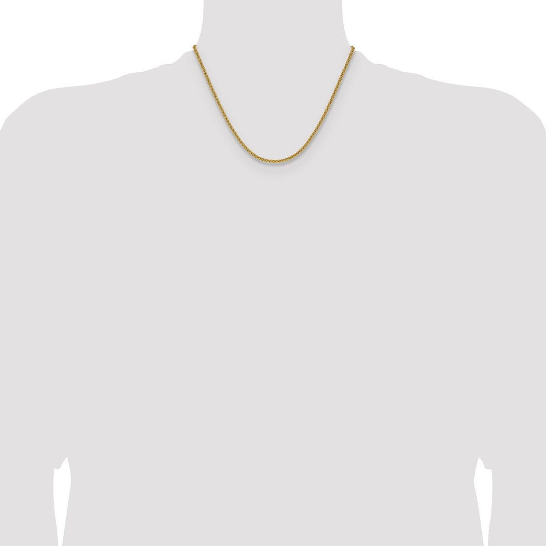 Gold 2.5mm Spiga (Wheat) Chain, 18