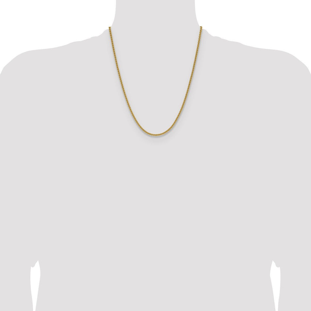 Gold 2.5mm Spiga (Wheat) Chain, 22