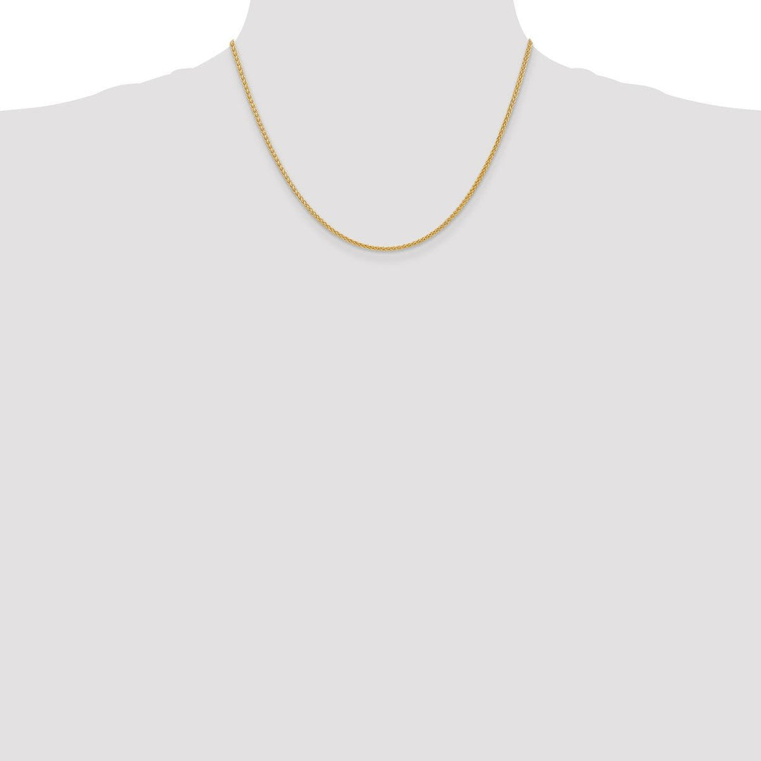 Gold 2mm Spiga (Wheat) Chain, 18