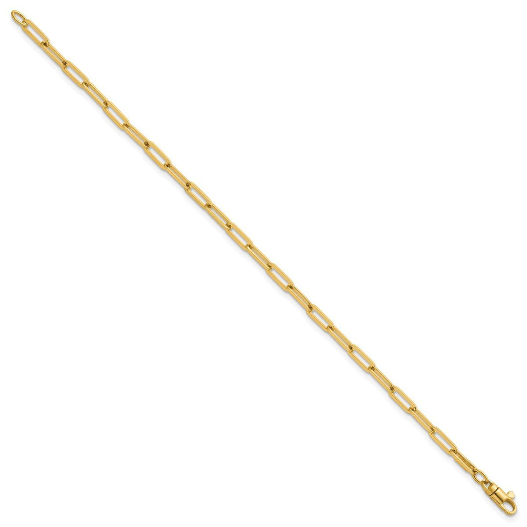 Gold 3.5mm Paperclip Bracelet, 7.5