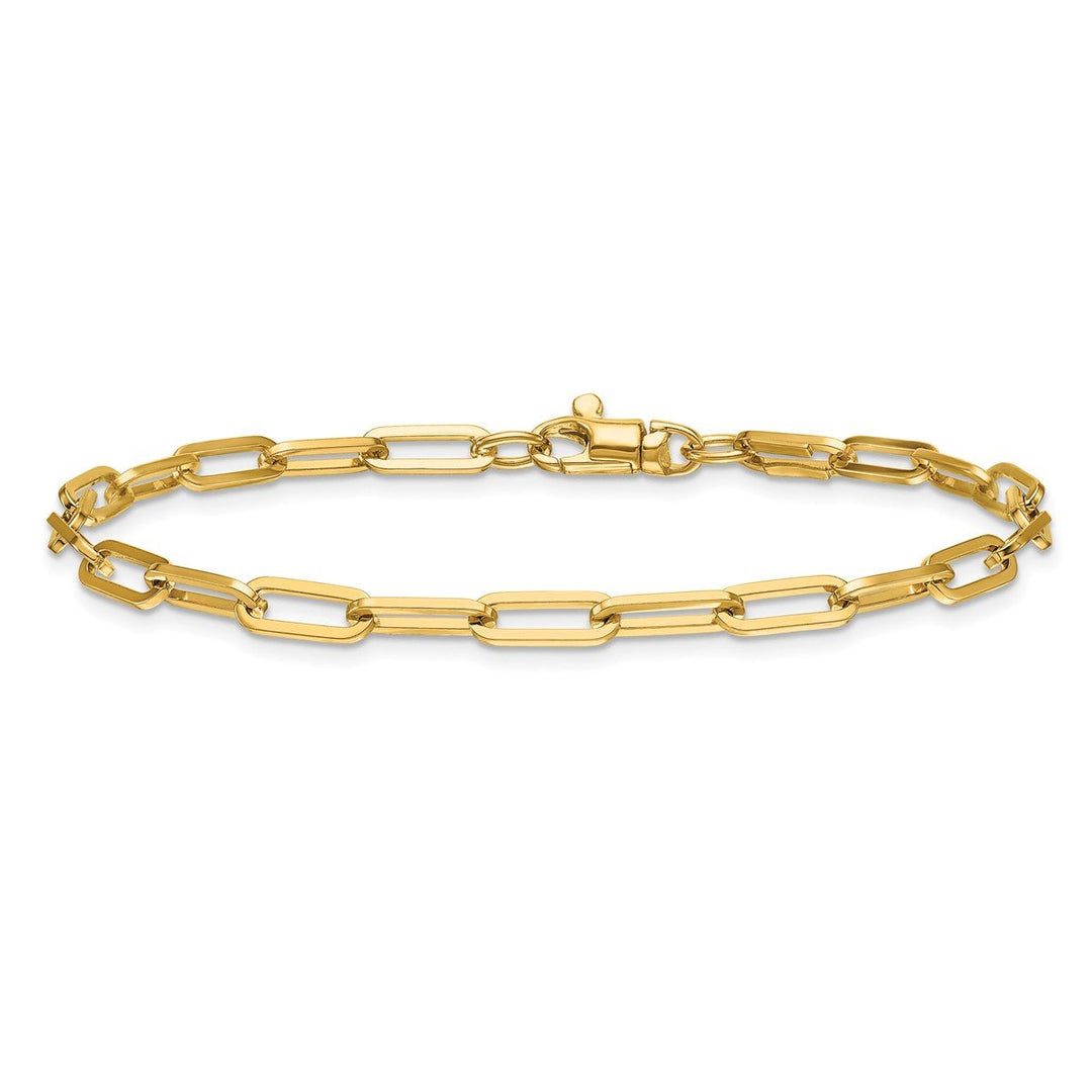 Gold 3.5mm Paperclip Bracelet, 7.5