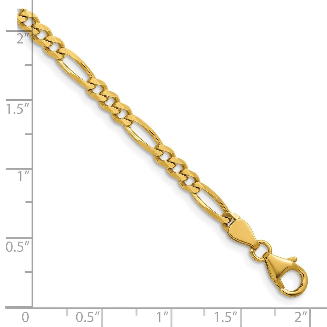 Gold 3.6mm Figaro Bracelet, 7.5