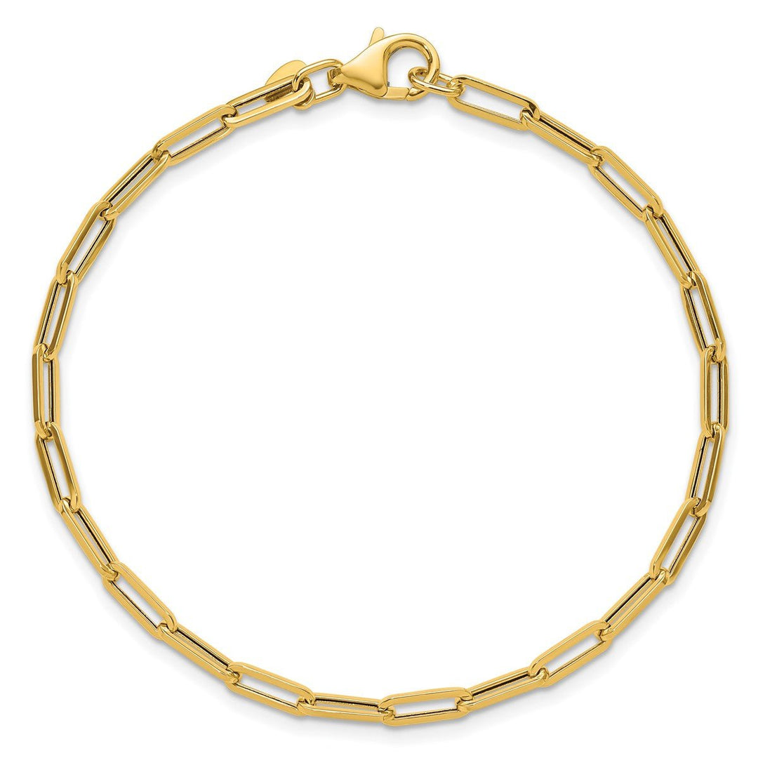 Gold 3mm Paperclip Bracelet, 7.25