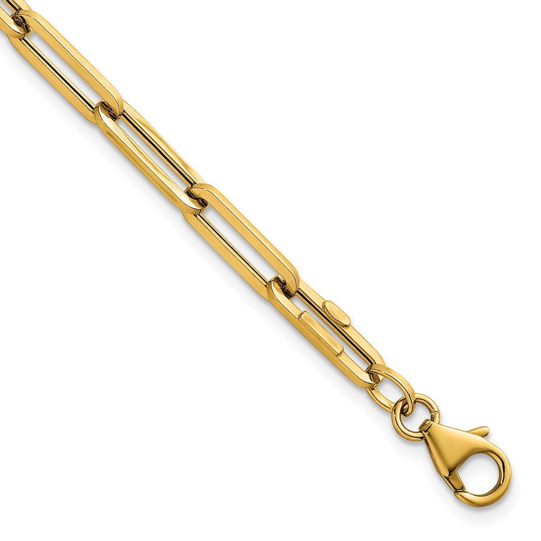 Gold 4.5mm Paperclip Bracelet, 7.5"