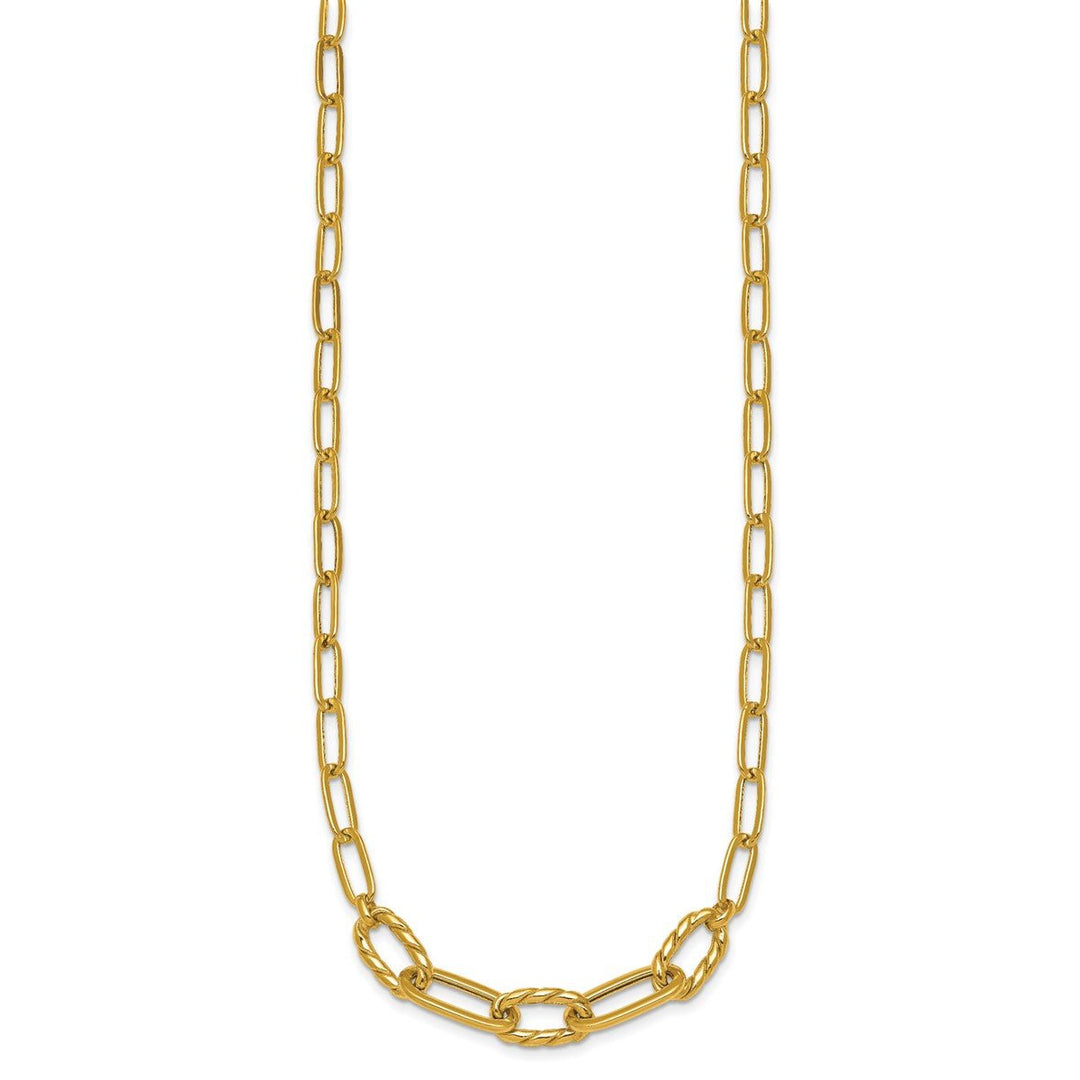 Gold 4.75mm Paperclip Necklace, 18