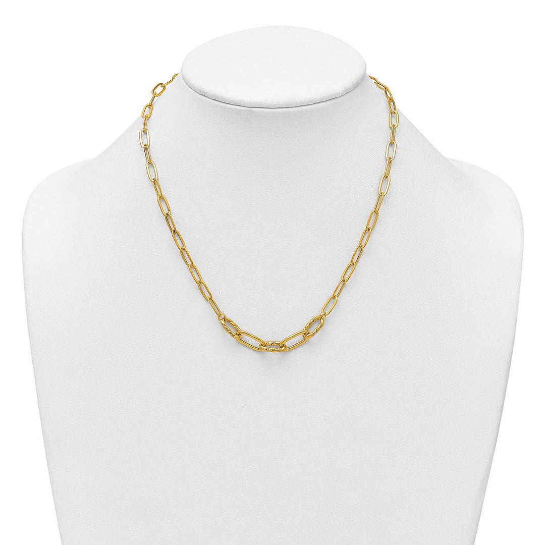 Gold 4.75mm Paperclip Necklace, 18
