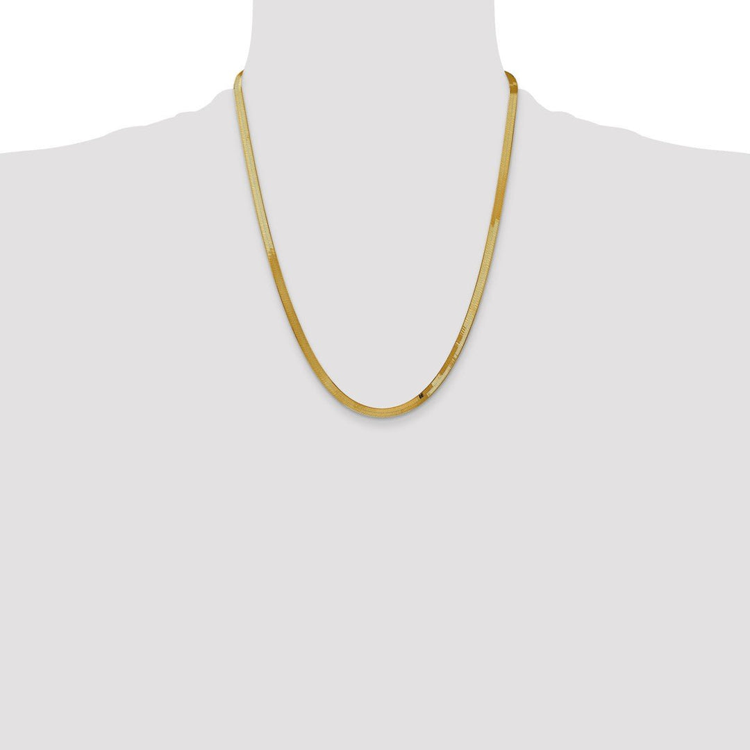 Gold 4mm Herringbone Chain, 22