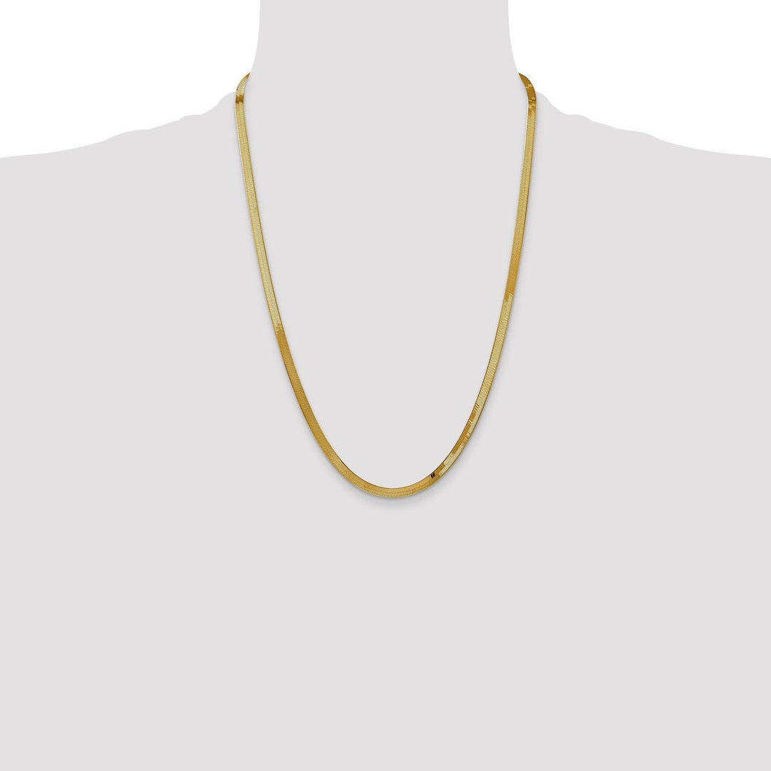 Gold 4mm Herringbone Chain, 24