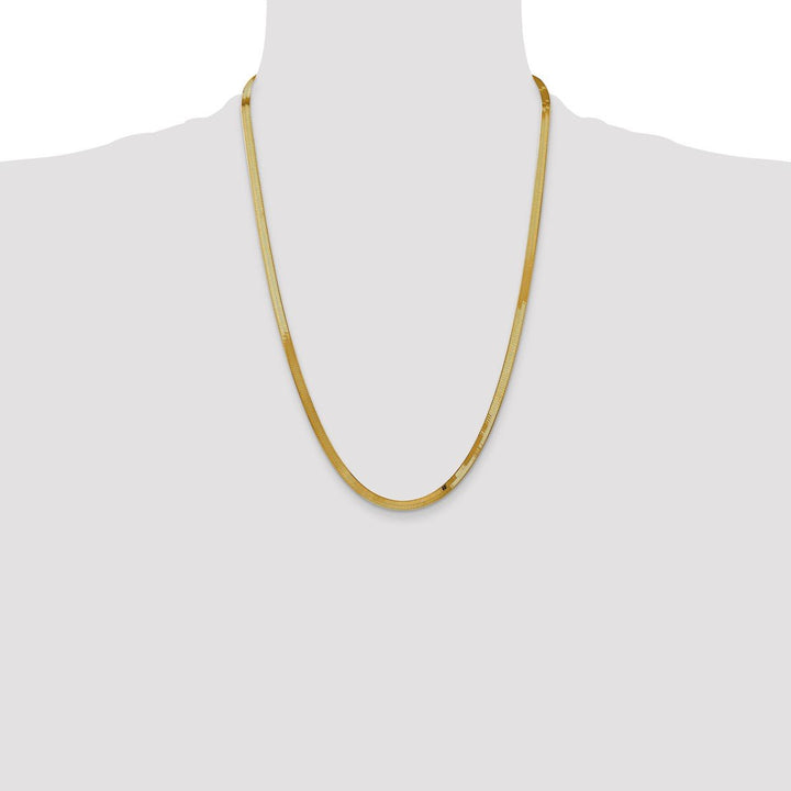 Gold 4mm Herringbone Chain, 24" - Chain - Design Jewellers Edmonton