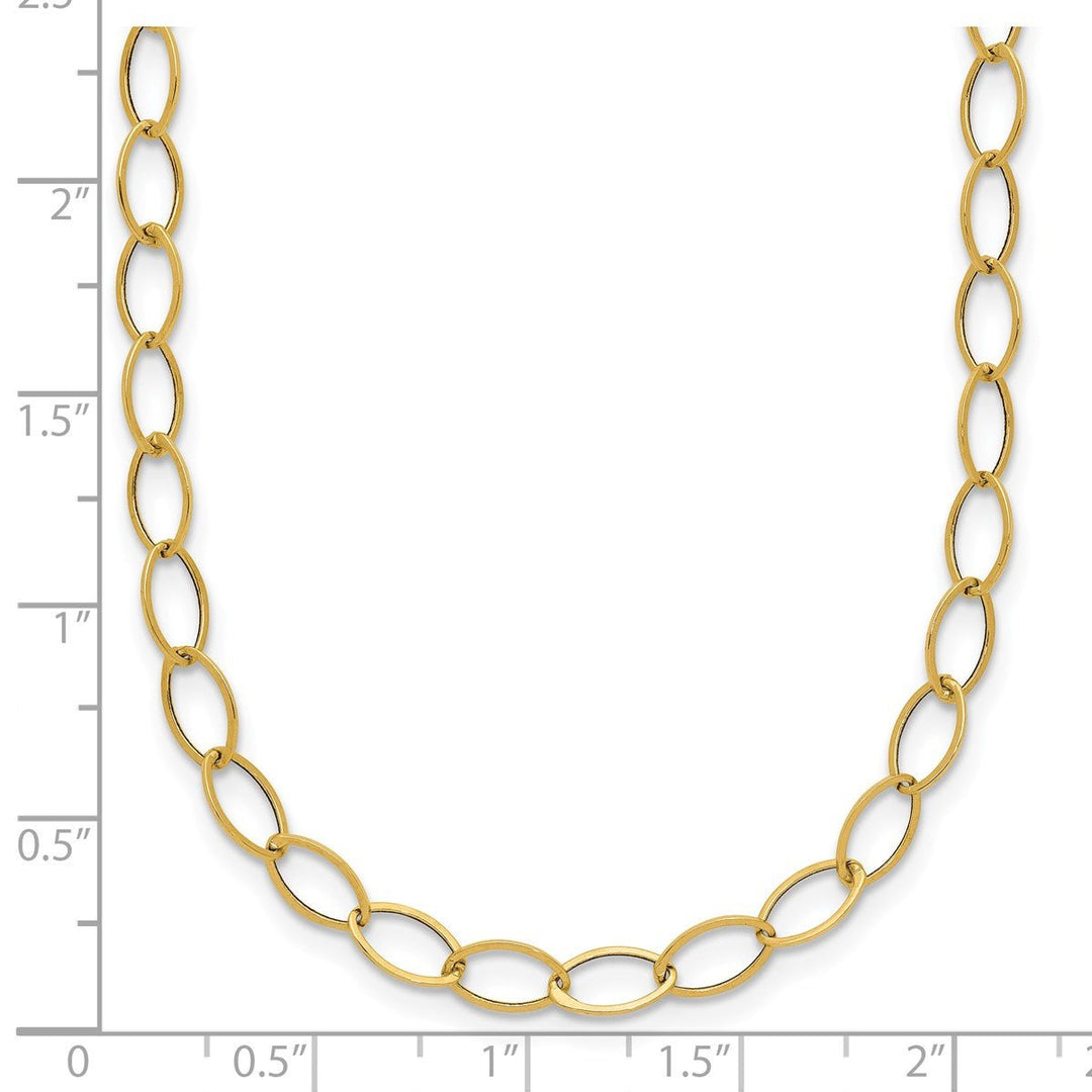 Gold 4mm Open Link Necklace, 18