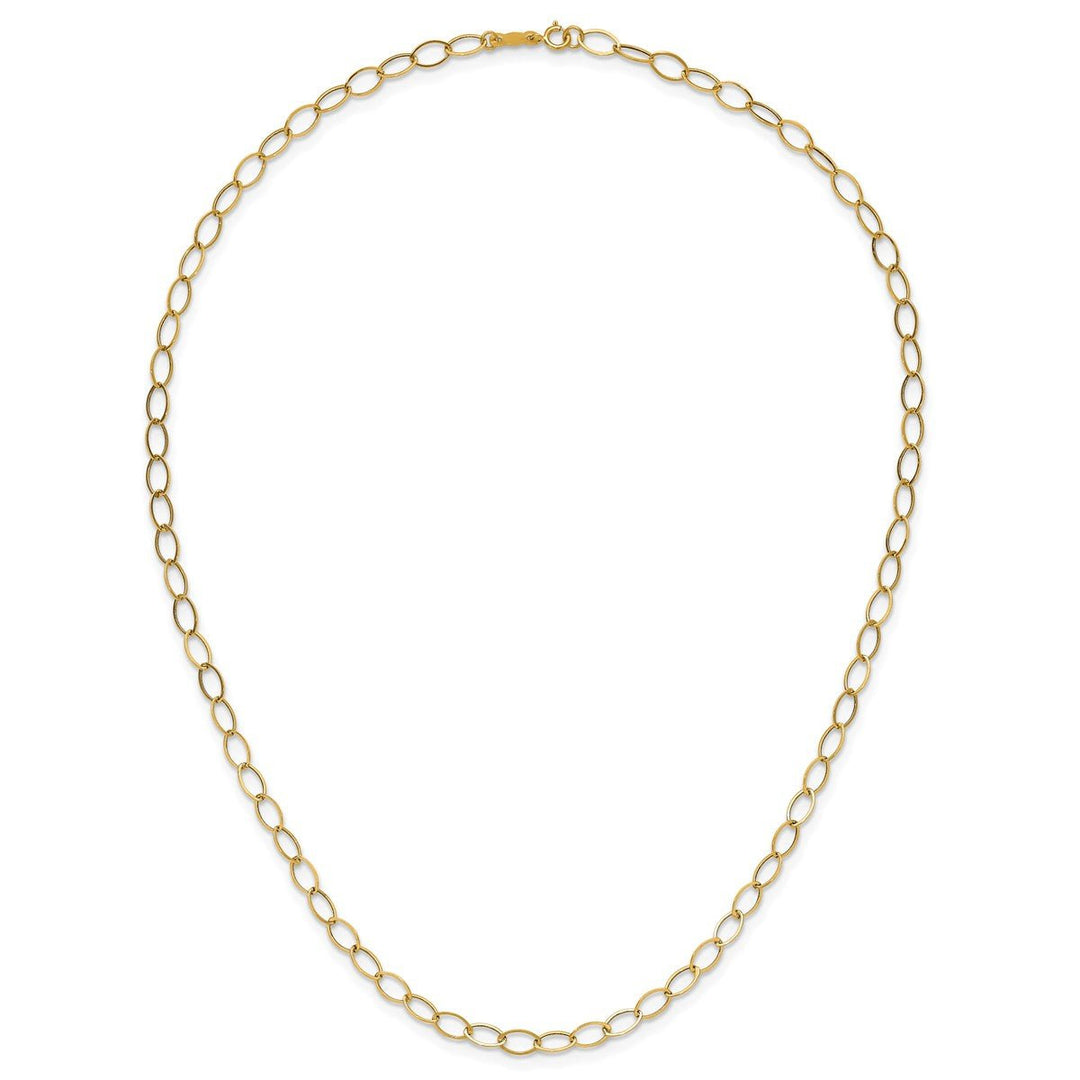 Gold 4mm Open Link Necklace, 18