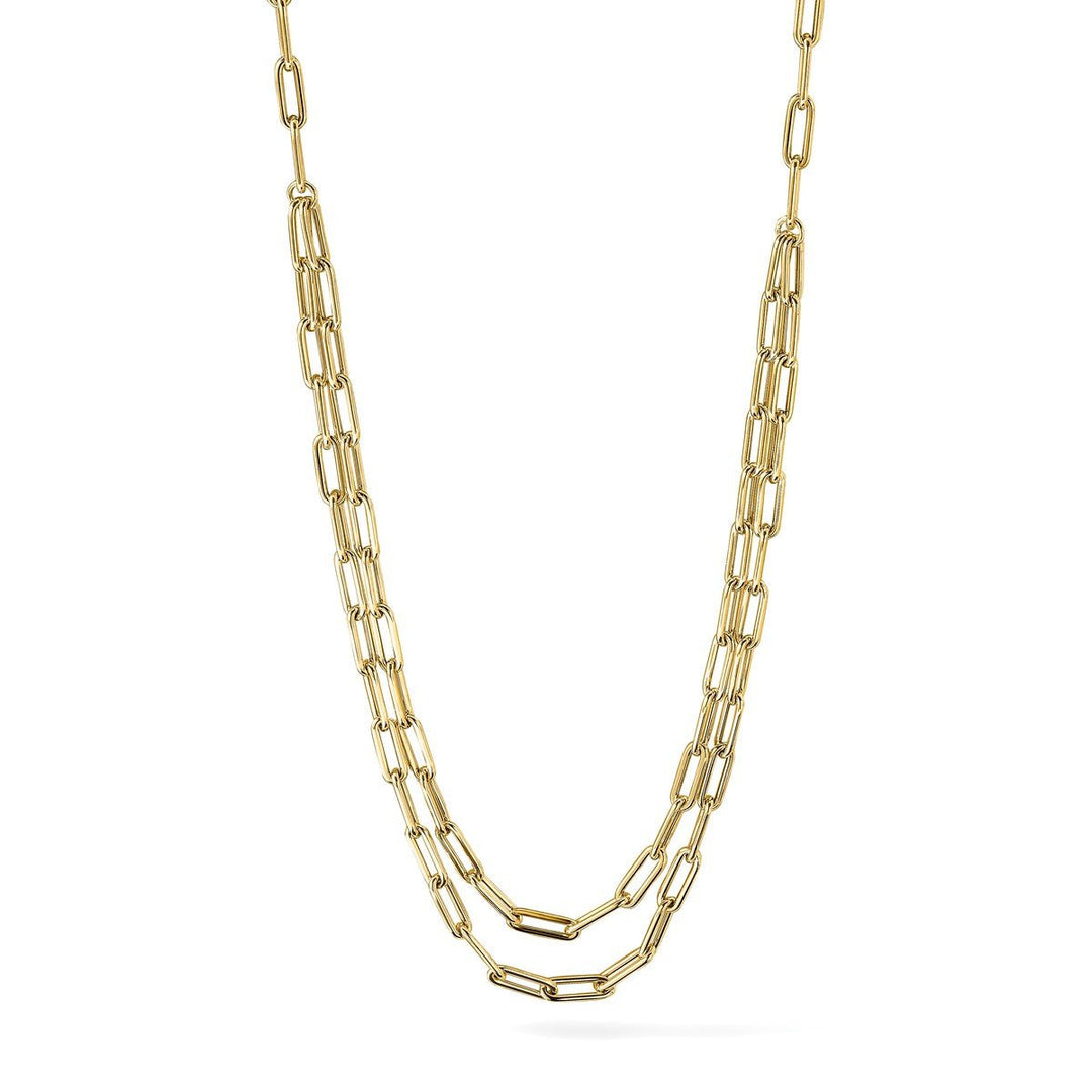 Gold 4mm Paperclip Necklace, 20