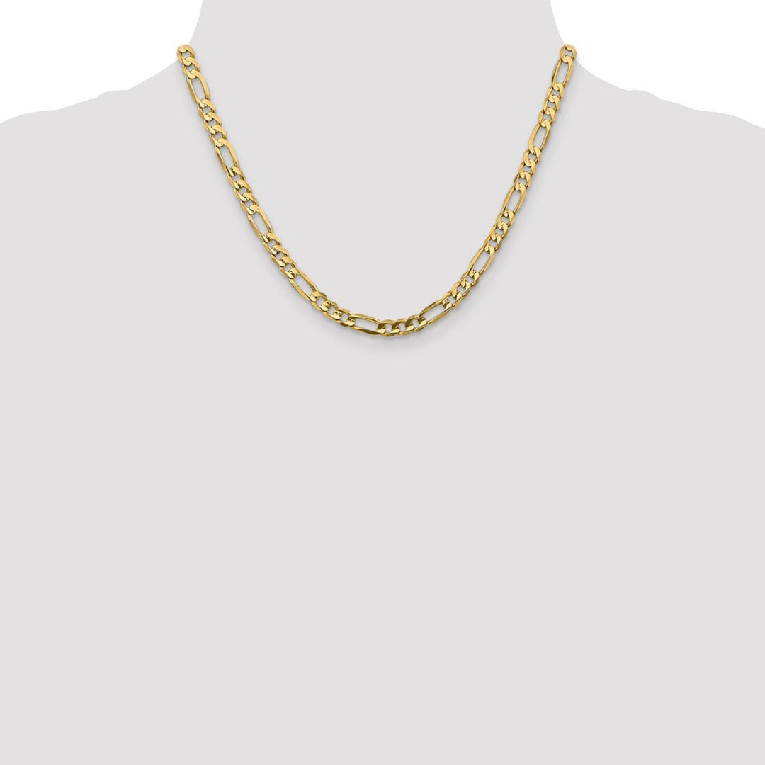 Gold 5.25mm Figaro Chain, 18