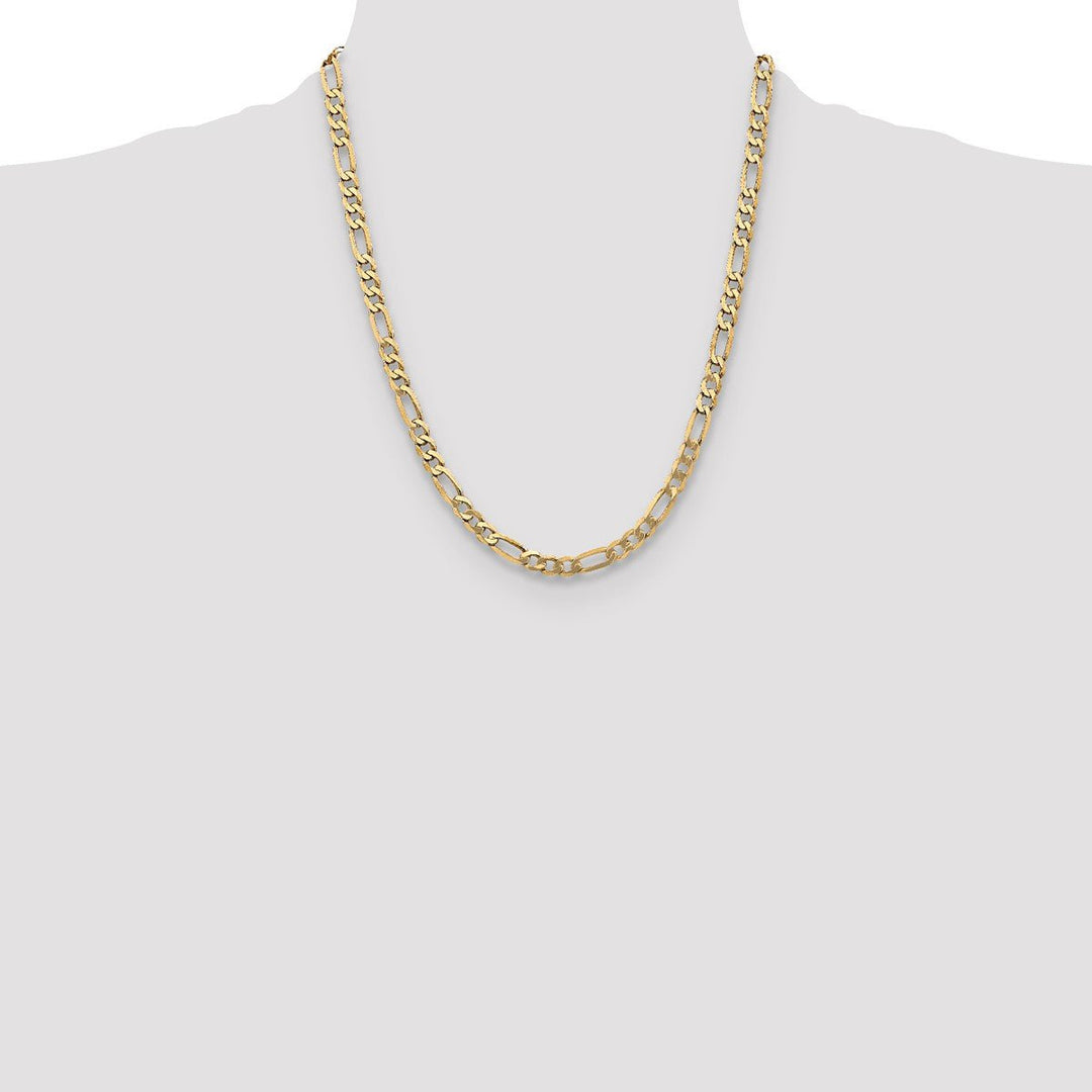 Gold 5.25mm Figaro Chain, 22