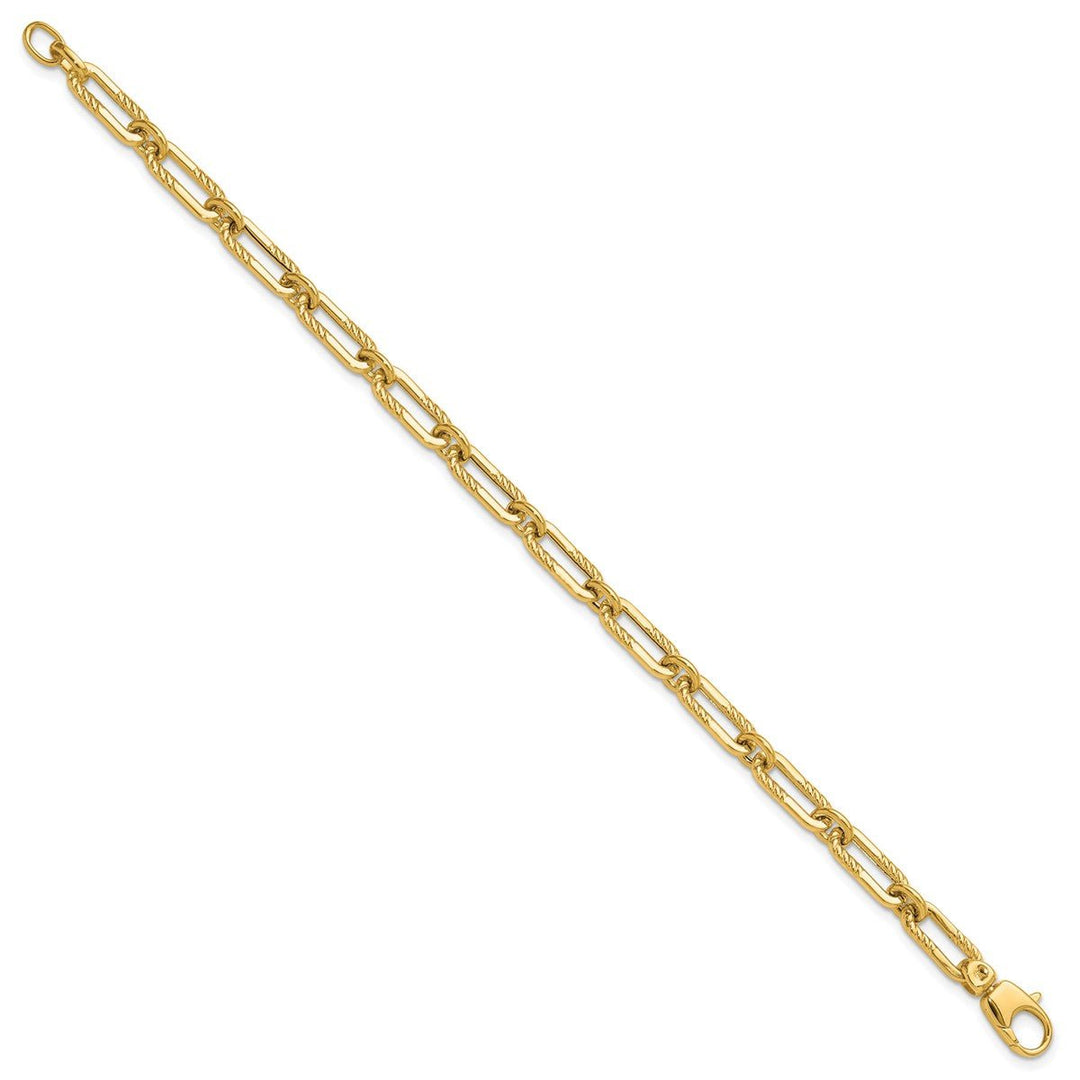 Gold 5.25mm Paperclip Bracelet, 7