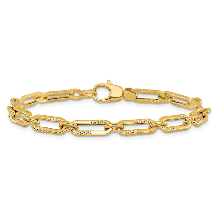 Gold 5.25mm Paperclip Bracelet, 7" - Bracelet - Design Jewellers Edmonton