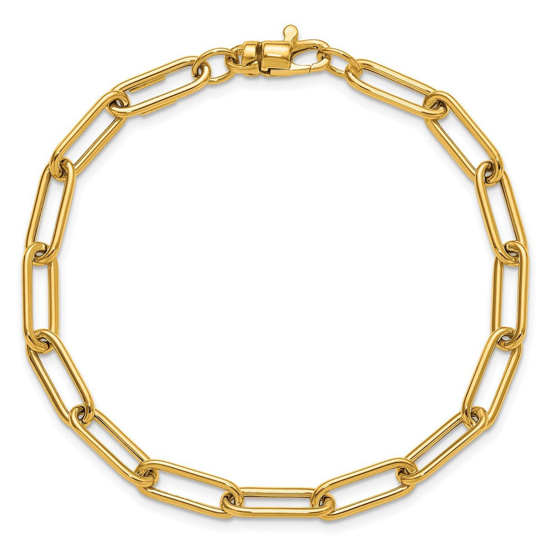Gold 5.2mm Paperclip Chain, 7.5
