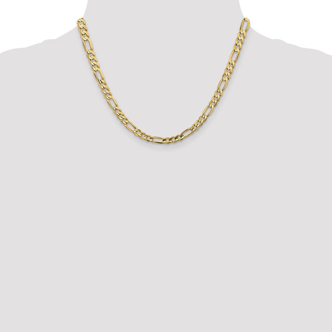 Gold 5.5mm Figaro Chain, 18