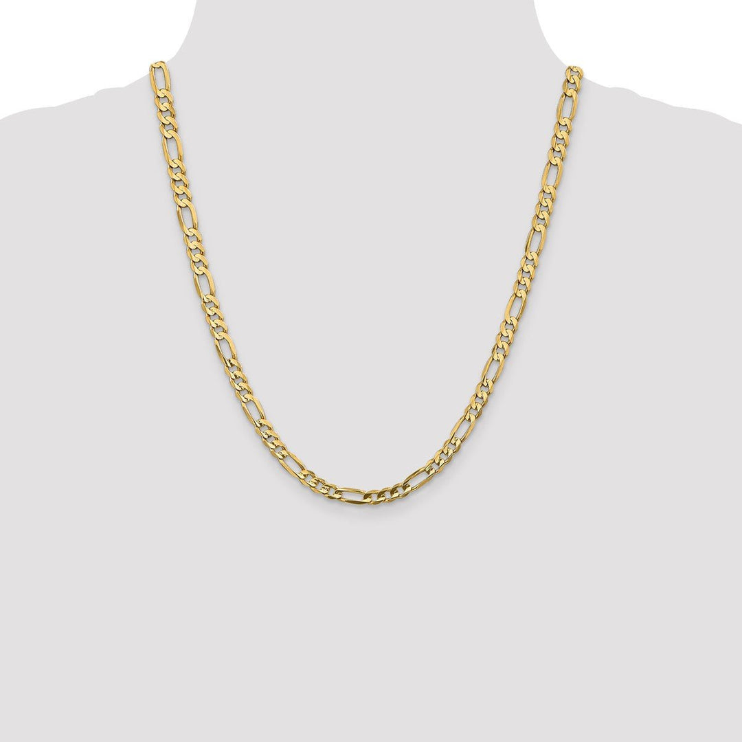 Gold 5.5mm Figaro Chain, 22