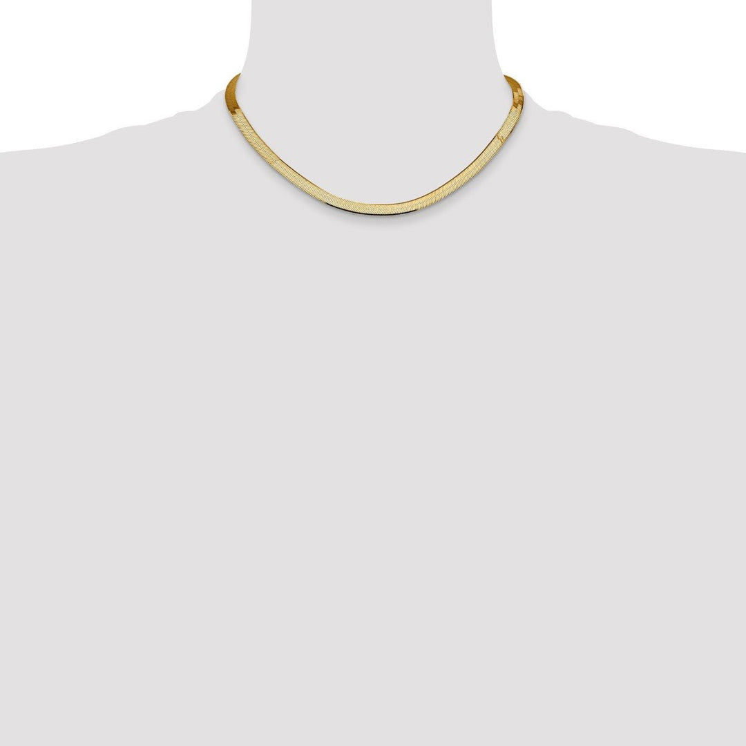 Gold 5.5mm Herringbone Chain, 16