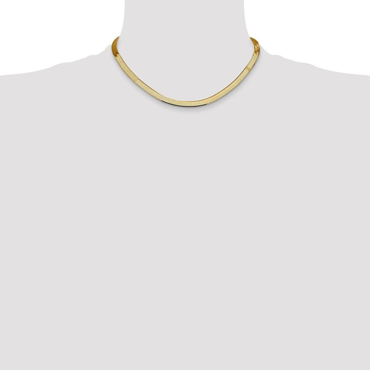 Gold 5.5mm Herringbone Chain, 16" - Chain - Design Jewellers Edmonton