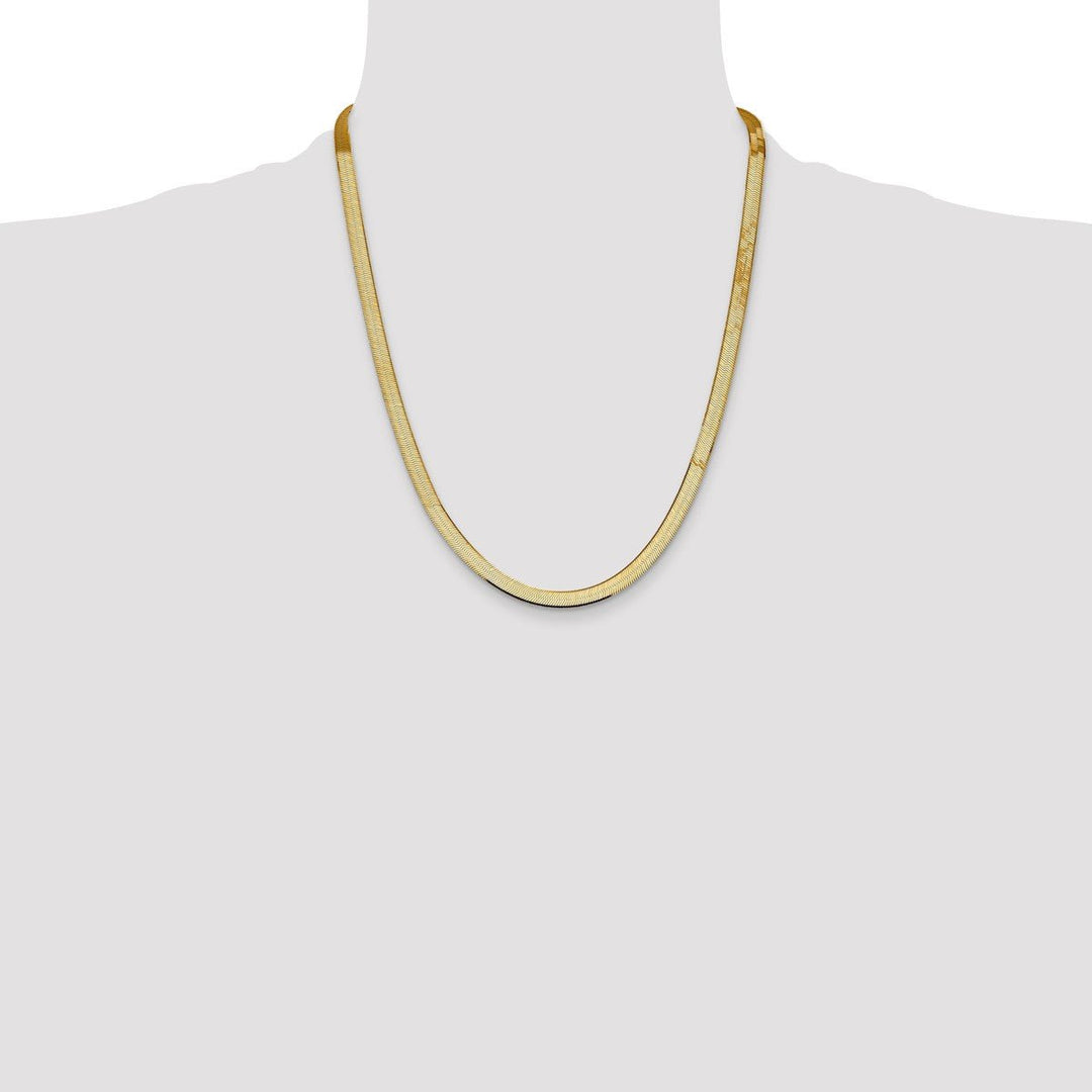 Gold 5.5mm Herringbone Chain, 22